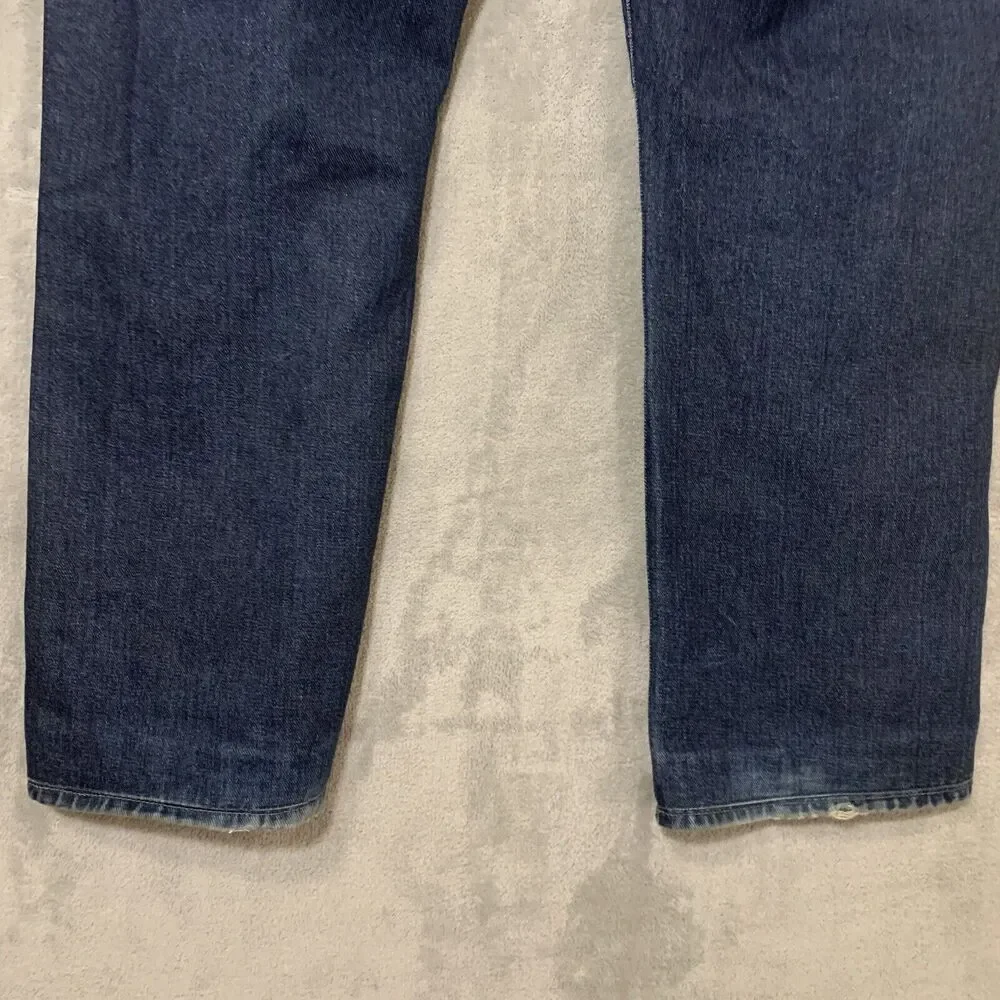 7 For All Mankind Jeans Austyn Men 33x26.5 USA Made Whiskered Blue Denim READ